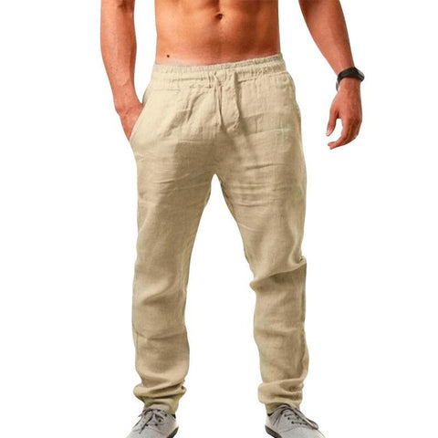 Solid Color Male Breathable Trousers Waist Loose-MF00352-Veeddydropshipping