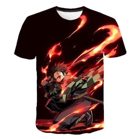 Kids Baby Girls Boys Demon Slayer T-Shirts Short Sleeve Cartoon Casual-TB01173-Veeddydropshipping