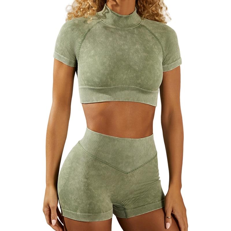 Women Yoga Set Sports Clothing Tights Sportswear Workout Clothes Gym High -OS00754-Veeddydropshipping