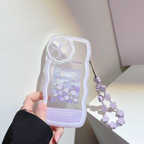 Oil painting flower bracelet cute phone case new 2022 cover for iphone 11 12 13-PA00132-Veeddydropshipping