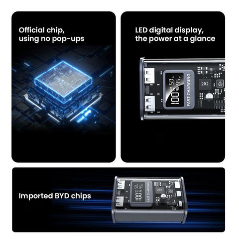 30000mAh Transparent Fast Charging Power Bank 22.5W PD Portable External Spare Battery Pack-PA00501-Veeddydropshipping