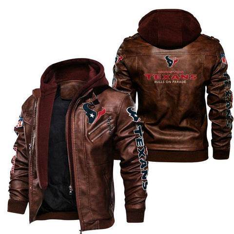 Hooded Pu Leather Jacket Fall Winter Warm 49ers Steelers-MF01393-Veeddydropshipping