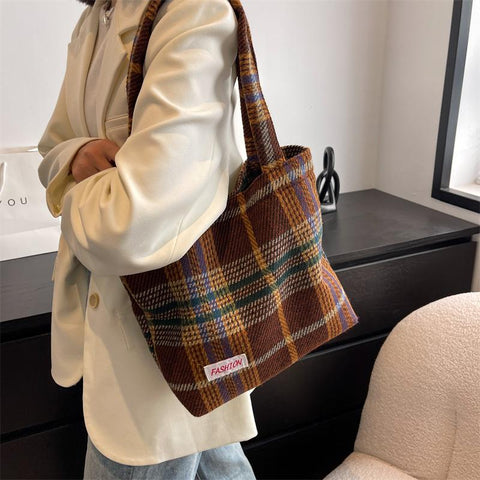 Wool Shopper Bags For Women Large Capacity Autumn Winter New-BS00112-Veeddydropshipping