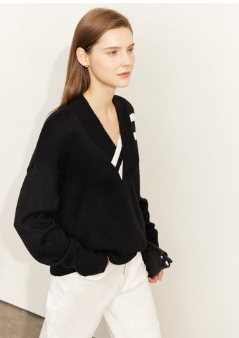 Spring Sweater for Women Vneck Full Sleeve-Veeddydropshipping