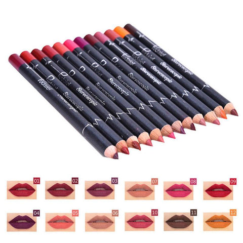 Waterproof Pencil Lipstick Set Pen Matte Lip Liner-BH00646-Veeddydropshipping