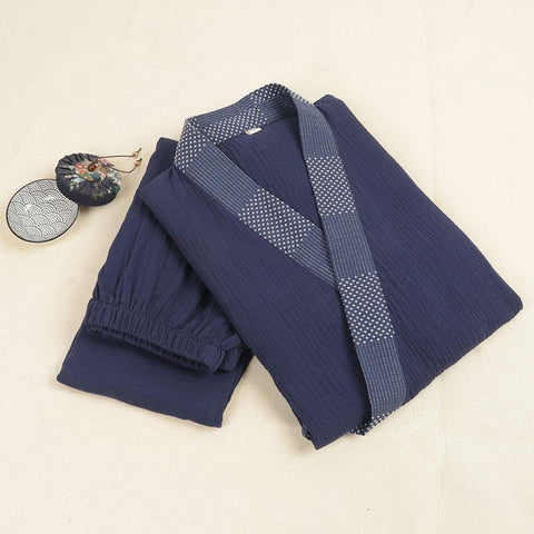 Summer Long-sleeve Trousers Cotton Casual Home Service Two-piece Suit-MF01626-Veeddydropshipping