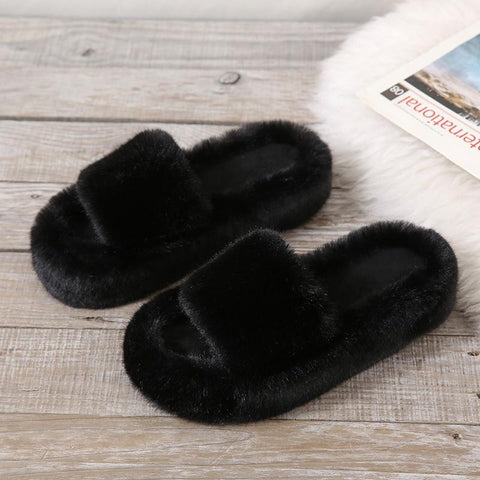 Warm Plus Velvet Home Women Shoes Plush Open-BS01213-Veeddydropshipping