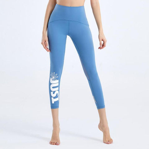 Summer New Tight Yoga Pants Female Mesh Stitching Pilates Leggings Letter -OS00895-Veeddydropshipping