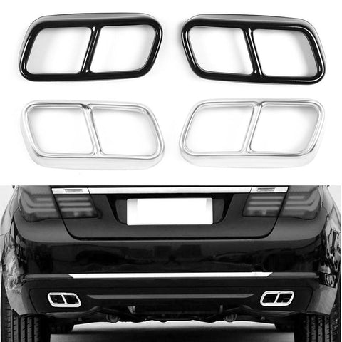 Yubao Silver/Glossy Black Car Exhaust Muffler Pipe Cover Trims Stainless-AM00087-Veeddydropshipping