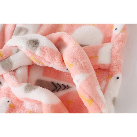 Cartoon Animal Bathrobe For Children Flannel Long Sleeve Hooded Kids-TB01038-Veeddydropshipping