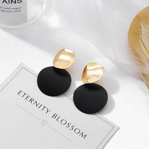 Korean Statement Earrings for women Black Cute  Trend Jewelry-JW01426-Veeddydropshipping