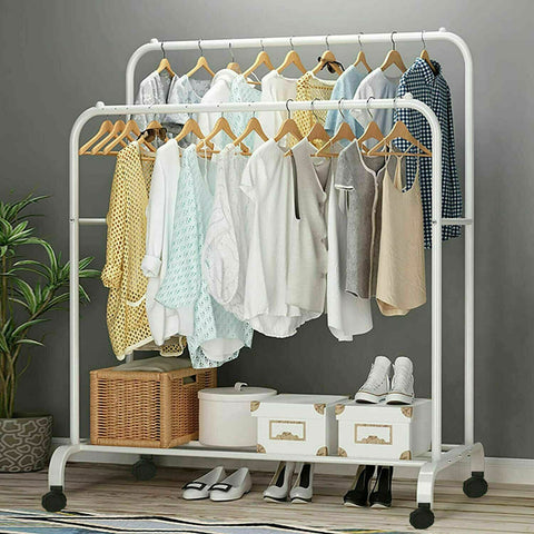 Heavy Duty Clothes Rack Garment Rail Rolling-HA01556-Veeddydropshipping