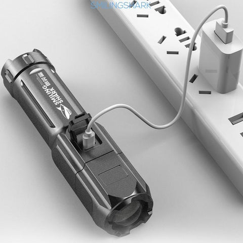 Ultra Bright ABS Strong Light Focusing Led Flashlight Portable Rechargeable-TI00793-Veeddydropshipping