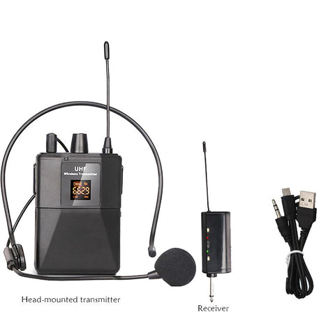 UHF Wireless Headset Microphone with Transmitter Receiver LED Digital Display -CE01236-Veeddydropshipping