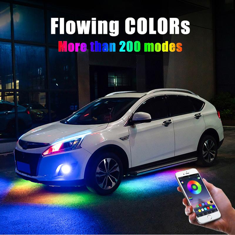 Car Underglow Neon Accent LED Strip Lights App Control RGB Auto-AM00536-Veeddydropshipping