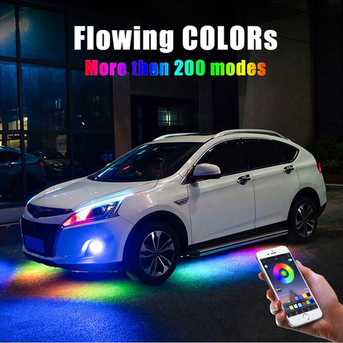 Car Underglow Neon Accent LED Strip Lights App Control RGB Auto-AM00536-Veeddydropshipping