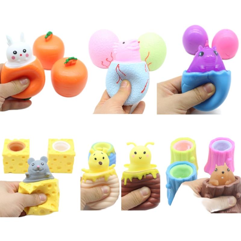 Cheese Series Squishy Toys Cartoon Mouse Rabbit Chick Panda Frog-TB01519-Veeddydropshipping