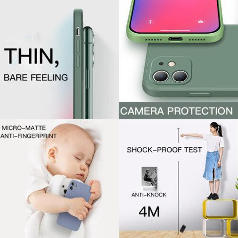 For iPhone 13 12 11 Pro Max XS XR 8 7 Plus SE Liquid Silicone Case Camera Cover-PA00103+Veeddydropshipping