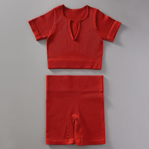 NEW Women Yoga Set Seamless Workout Clothes Fitness Sports TOP Leggings -OS00898-Veeddydropshipping