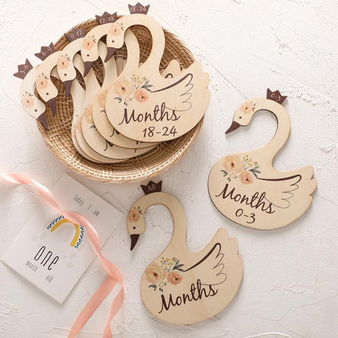 Newborn 24 Months Baby Closet Dividers Wooden Cartoon Swan Nursery-TB00754-Veeddydropshipping