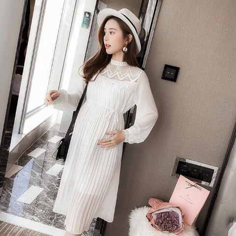 Chiffon Dresses Maternity Clothes For Pregnant Women Long Sleeve-TB00599-Veeddydropshipping