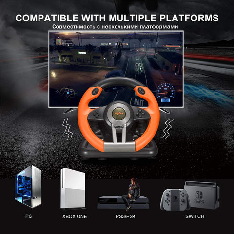 Gaming Steering Wheel Volante PC Racing Wheel 180° Universal PXN V3 Pro with Pedals -CE01330-Veeddydropshipping