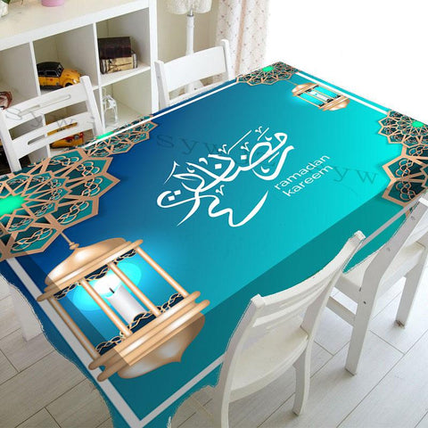 Muslim Mosque Ramadan Tablecloth Kitchen Rectangle Tablecloth-HA00410-Veeddydropshipping