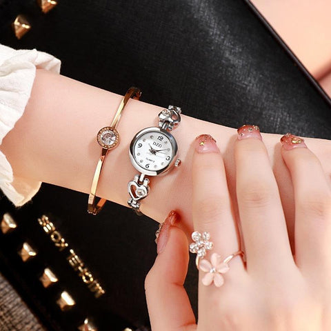 Fashion Women Heart Bracelet Watch Rose Gold Quartz Watch -JW01110-Veeddydropshipping