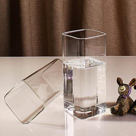 Square Glass Cup Mug Heat-Resistant Water Cups-HA01278-Veeddydropshipping