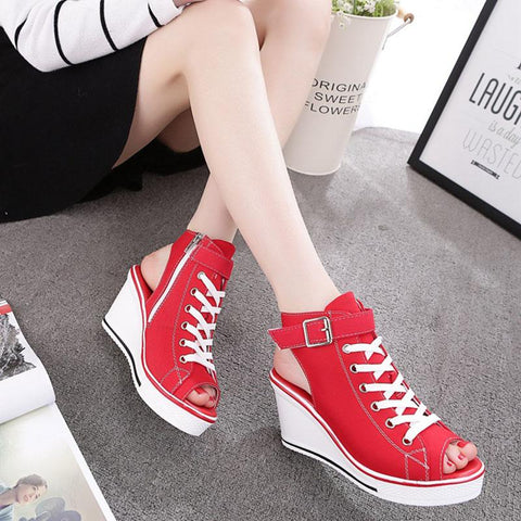 Wedges Sandals Zipper Comfortable Women&#39;s Sandals-BS00871-Veeddydropshipping