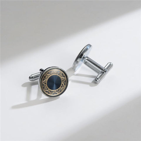 Luxury Man Shirt Cufflinks Vintage Blue Cufflink -JW01300-Veeddydropshipping