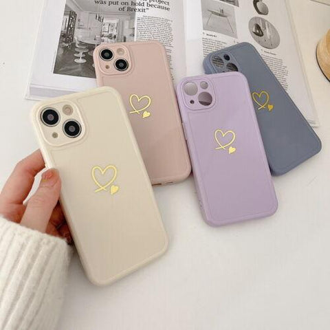 Case For iPhone 14 13 Pro Max 12 11 X XR 7 8 Plus Cute Love Heart Silicone Cover-PA00133-Veeddydropshipping