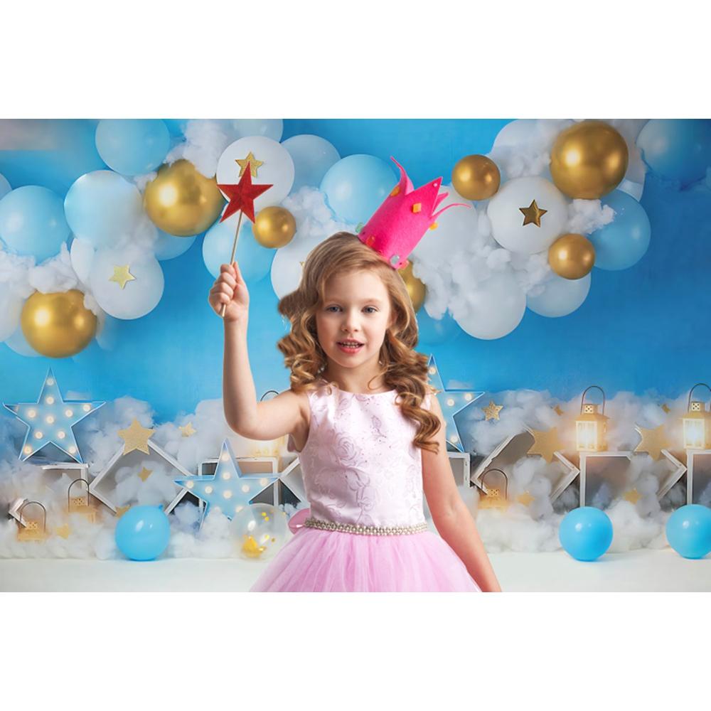 Newborn Baby 1st Birthday Party Backdrops Colorful Balloon Girl Boy Cake-CE00356-Veeddydropshipping