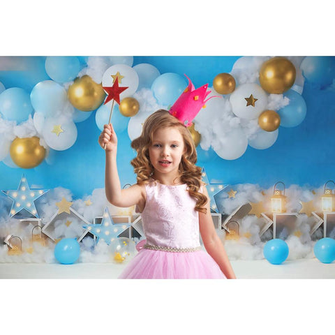 Newborn Baby 1st Birthday Party Backdrops Colorful Balloon Girl Boy Cake-CE00356-Veeddydropshipping