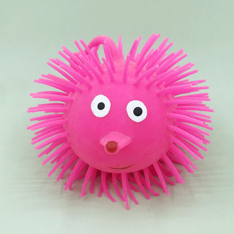 Glowing Fluffy Ball Squeeze Smiley Face Elastic Flash Vent Ball-TB01537-Veeddydropshipping