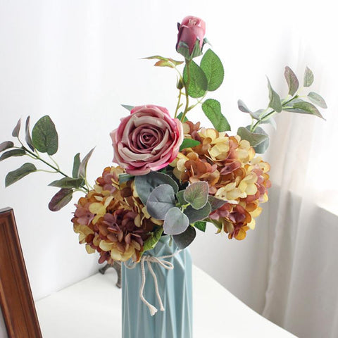 Artificial Flowers Silk Hydrangea Vase Home Decoration-HA00735-Veeddydropshipping
