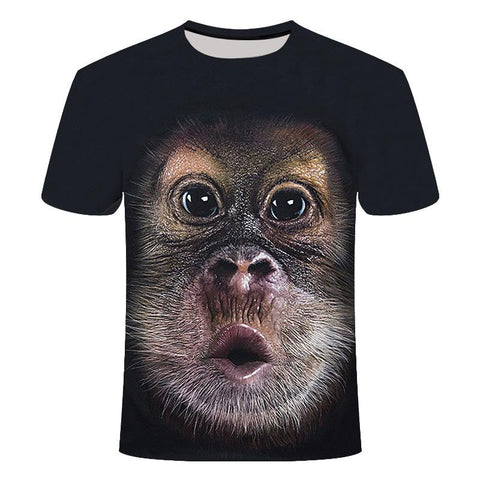 Short Sleeve Street Casual Top Fun Animal Harajuku Large Men's T-shirt-Veeddydropshipping