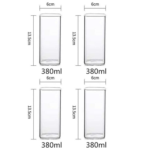 Square Glass Cup Mug Heat-Resistant Water Cups-HA01278-Veeddydropshipping