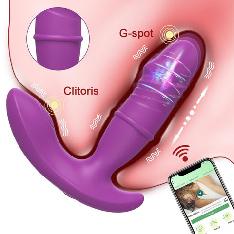 Bluetooth APP Thrusting Vibrator For Women Dildo Telescopic Pats G Spot Clitoris -BH01175-Veeddydropshipping