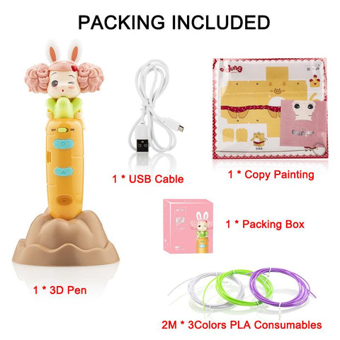 Wireless Carrot 3D Printing Pen-CO01258-Veeddydropshipping