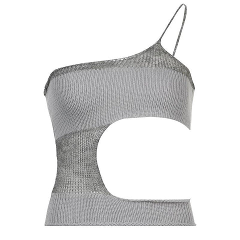 Knitted Crop Top Asymmetrical Camis Backless Sexy Women-Veeddydropshipping