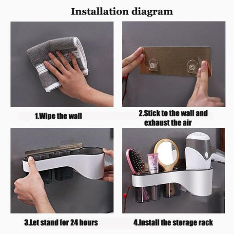 Wall Mounted Hair Dryer Holder For Bathroom Shelf-HA00898-Veeddydropshipping