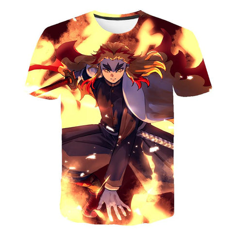 2023 Summer New Demon Slayer T Shirts 1 3 4 6 8 14 Years Kids Children-TB01134-Veeddydropshipping