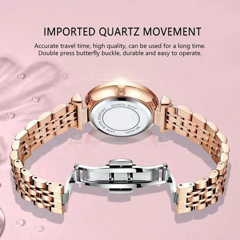 Luxury Crystal Stainless Steel Quartz Wristwatches Waterproof -JW00984-Veeddydropshipping