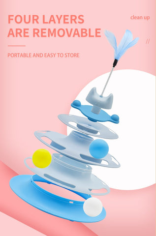 Rotatable Track Amusement Plate Cat Toy-HA01976-Veeddydropshipping