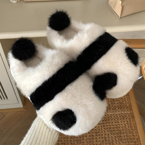 Panda Indoor Slippers Fluffy Winter Warm Slippers-BS01275-Veeddydropshipping