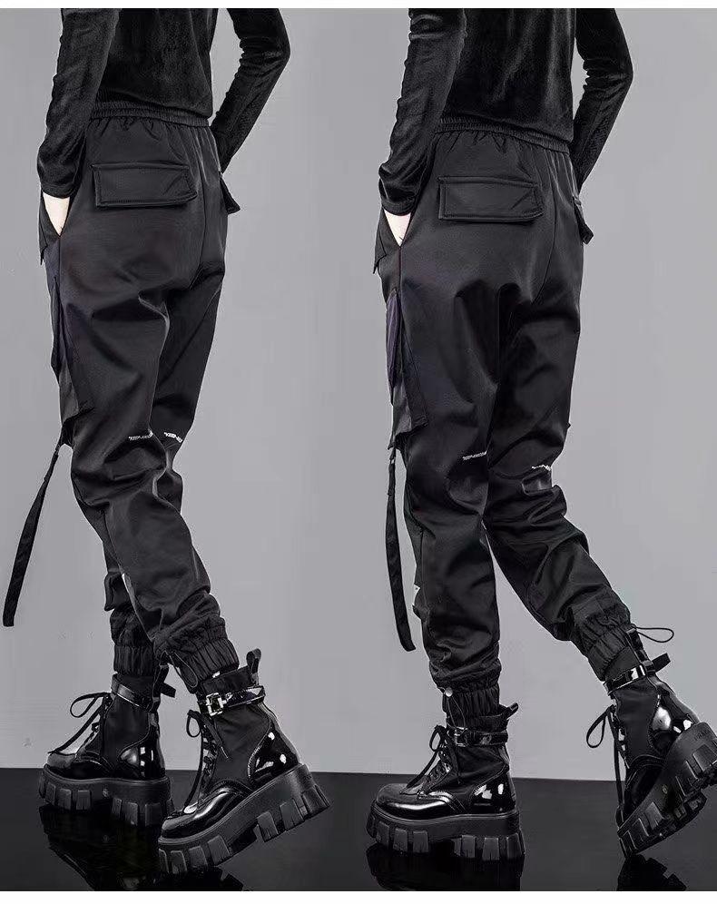 Ribbons Harem Jogging Pants Male Slim Fit Spring-MF00356-Veeddydropshipping