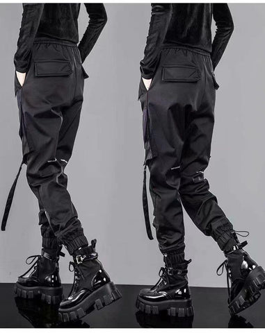 Ribbons Harem Jogging Pants Male Slim Fit Spring-MF00356-Veeddydropshipping