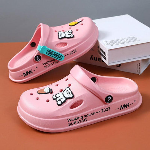 Women Clogs Home Flat Platform Slippers Beach Garden Shoes-BS01464-Veeddydropshipping