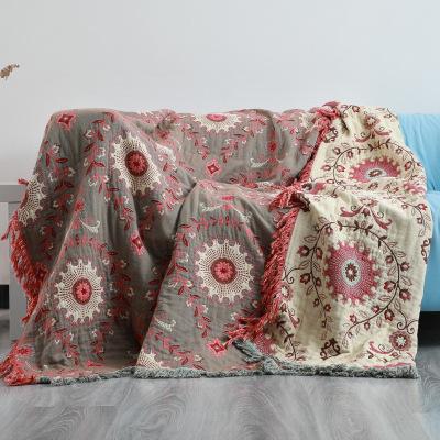Bohemian Style Cotton Bedspread Warm Throw Blanket-HA00561-Veeddydropshipping